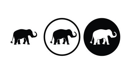 icon elephant sign  design for black background and white background