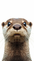 Generative AI cute and adorable otter in a different place and different style