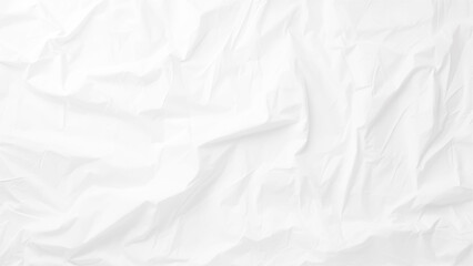 White paper is crumpled. Background for various purposes. Blank white crumpled and creased paper poster texture background. White empty leaf of crumpled paper.
