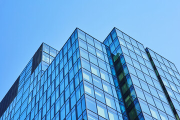 Modern office building. Architectural detail of modern building. Business concept of successful industrial architecture.