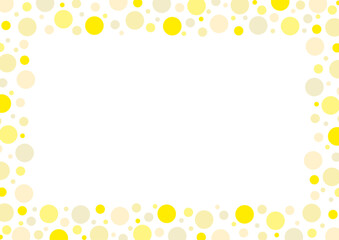 黄色　水玉　ナチュラルカラー　フレーム　シンプル
