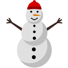 Snowman icon vector in the winter season. Snowman design as an icon, symbol, winter or Christmas decoration. Snowman icon graphic resource for cold season celebration design