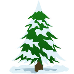 Winter pine tree icon vector. Snowy pine tree in the cold season. Pine tree design as an icon, symbol, winter or Christmas decoration. Tree icon graphic resource for cold season celebration design