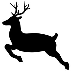 Jumping reindeer icon vector in winter season. Reindeer design as an icon, symbol, winter or Christmas decoration. Reindeer icon graphic resource for cold season celebration design