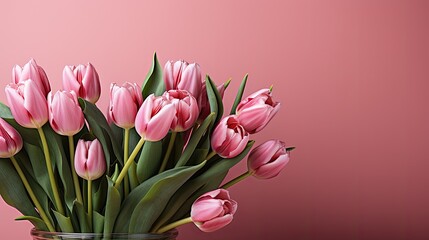 Obraz premium pink tulips in spring