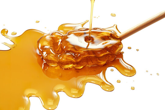 Photo image of honey isolated on a white background PNG studio shot