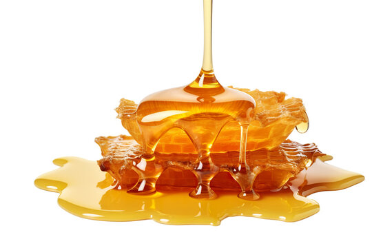 Photo image of honey isolated on a white background PNG studio shot