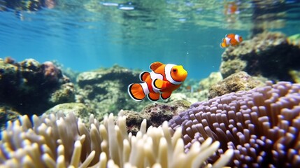Fototapeta na wymiar Underwater clown fish