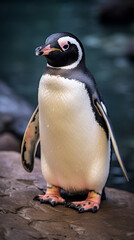 Fototapeta premium Generative AI Cute and adorable penguin in a different style and place