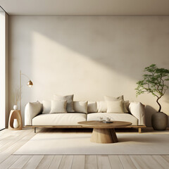 Minimalist modern living room interior background