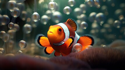 Obraz na płótnie Canvas Underwater clown fish