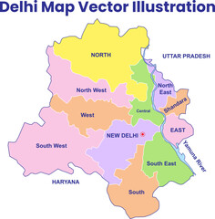 Delhi Map vector illustration