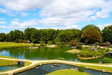 Fototapeta premium Landscape in The Traditional Japanese Garden (Korakuen)