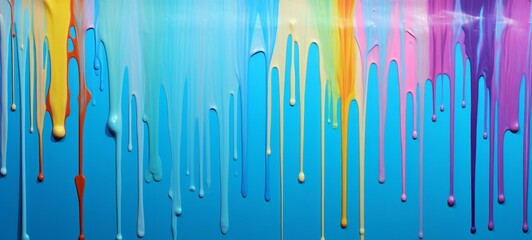 Background colored dripping paint, multicolored banner