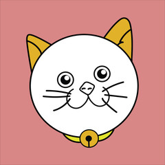 white and orange cute cat wearing a necklace