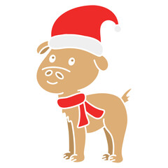 dog cartoon character in christmas
