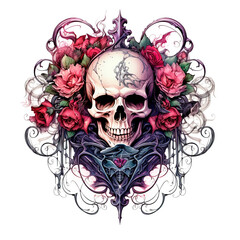 skull stylish tattoo art
