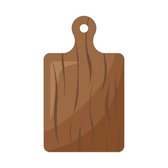 Wooden cutting board, household equipment, cooking or cutting, slicing, shearing on white background.