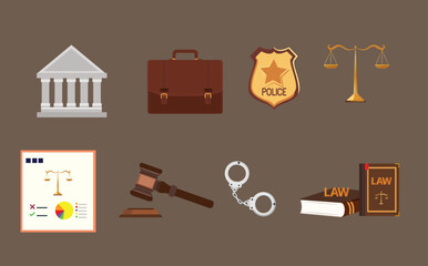 Justice law legal icons 