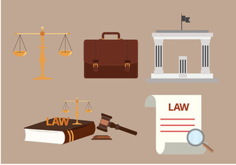 Justice law legal icons 