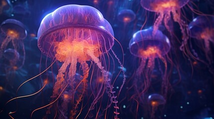 jellyfish appeared Their tentacles floating silently generative ai