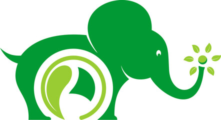 Elephant with circular leaf inside