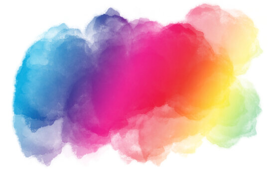 watercolor color full background. watercolor background with clouds. rainbow color	