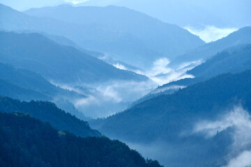 天狗木峠、雲海と紀伊山脈