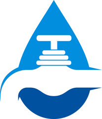 Water drop with faucet inside