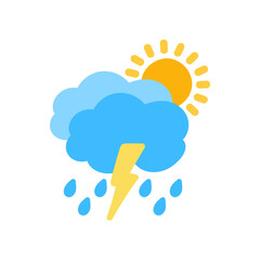weather icon set sun rain thunderstorm dew wind snow cloud night sky for forecast