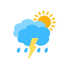 weather icon set sun rain thunderstorm dew wind snow cloud night sky for forecast