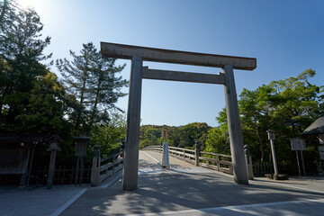 伊勢神宮内宮、正面鳥居