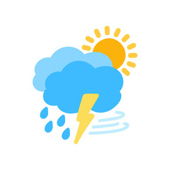 weather icon set sun rain thunderstorm dew wind snow cloud night sky for forecast
