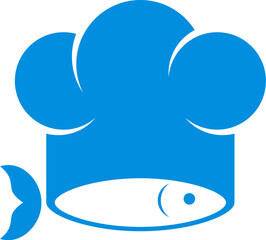 Chef hat with fish incorporate