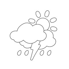 weather icon set sun rain thunderstorm dew wind snow cloud night sky for forecast