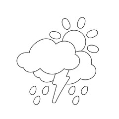 weather icon set sun rain thunderstorm dew wind snow cloud night sky for forecast