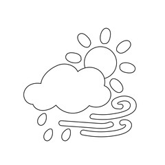 weather icon set sun rain thunderstorm dew wind snow cloud night sky for forecast