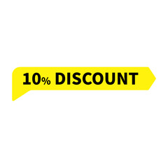 10 Discount In Yellow Rectangle Shape For Advertising Sale Business
