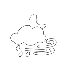 weather icon set sun rain thunderstorm dew wind snow cloud night sky for forecast
