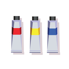 Watercolor Paint Tubes Geometric Flat Simple Vector