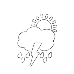 weather icon set sun rain thunderstorm dew wind snow cloud night sky for forecast