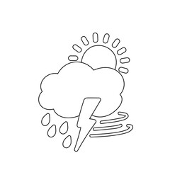 weather icon set sun rain thunderstorm dew wind snow cloud night sky for forecast