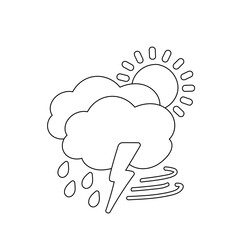 weather icon set sun rain thunderstorm dew wind snow cloud night sky for forecast
