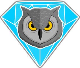 Diamond with owl head inside
