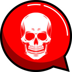 Chat bubble with skull inside