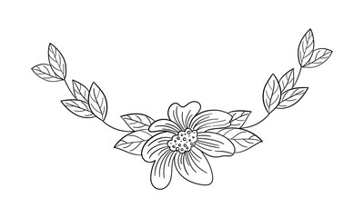 Vector flower arrangement hand drawn line art collection for wedding
