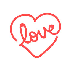 Vector love heart element vector in doodle style