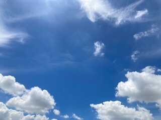 Beautiful Sky and clouds blue navy blue summer cloudy for background view 