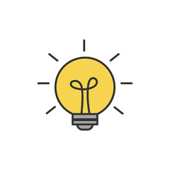The light bulb is full of ideas And creative thinking, analytical thinking for processing. Light bulb icon vector. ideas symbol illustration.
