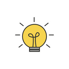 The light bulb is full of ideas And creative thinking, analytical thinking for processing. Light bulb icon vector. ideas symbol illustration.